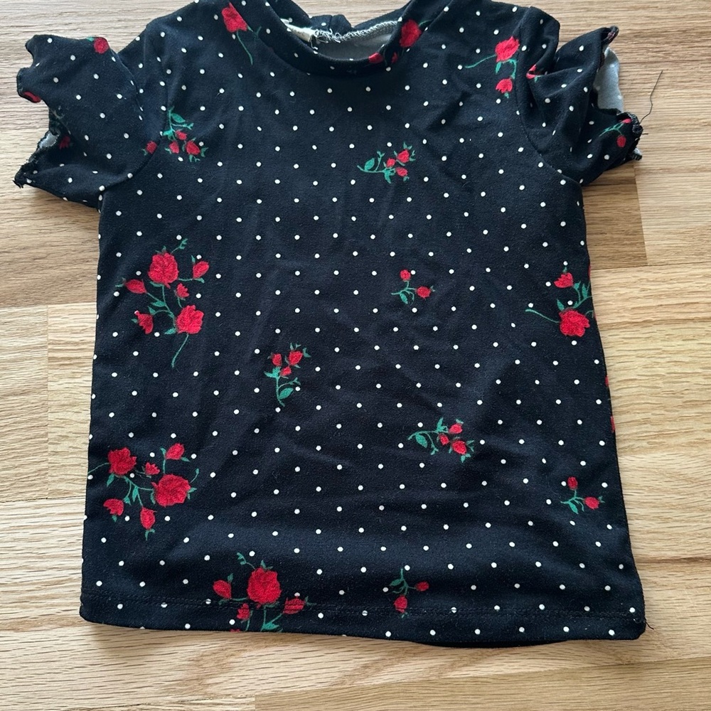 Handmade- Floral Black Kids Shirt